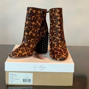 Jessica Simpson Leopard Print Ankle Boots